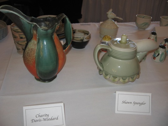 Pticher and teapot by 2 very different potters.